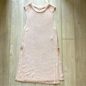 Aritzia Wilfred Cream & Orange Knit Sweater Vest with Slits